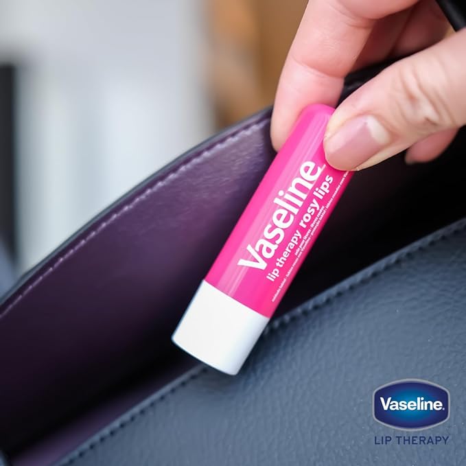 Vaseline Lip Therapy Rosy Lips 8-Pack – Moisturizing Lip Balm, Tinted, 0.16 Oz Ea