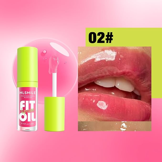 8 Colors Lip Oil Lip Glaze, Big Brush Lip
