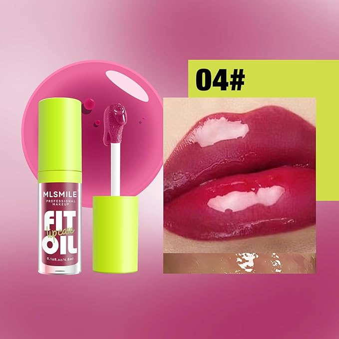 8 Colors Lip Oil Lip Glaze, Big Brush Lip