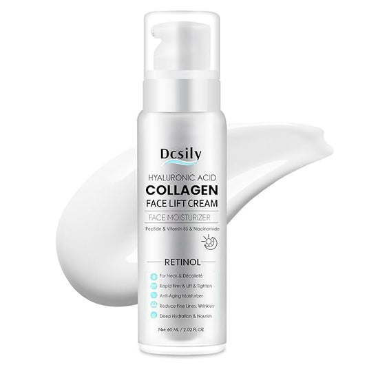 Skin Tighten And Lift Neck Cream: Face Lift Cream 6-in-1 Anti-Aging Moisturizer for Anti Wrinkle - Hydrating Neck Firming Cream with Retinol, Collagen, Peptide, Hyaluronic Acid for Neck & Décolleté