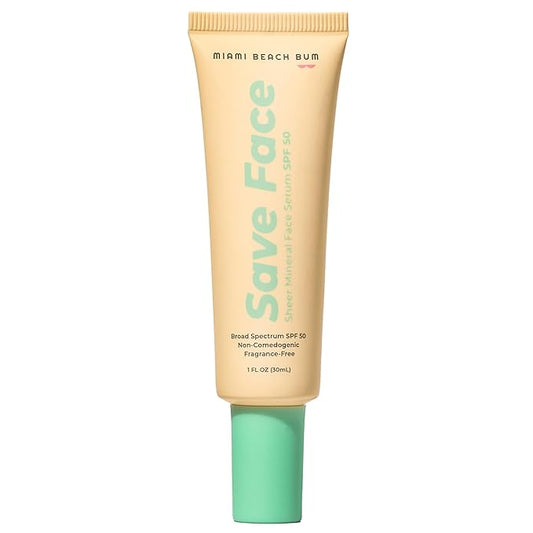 SPF 50 with Algae, Aloe & Antioxidants, Broad Spectrum Sunscreen Non-Aerosol, Hawaii Reef Compliant - Octinoxate, Oxybenzone & Petroleum Free (Save Face Single, 1PK)