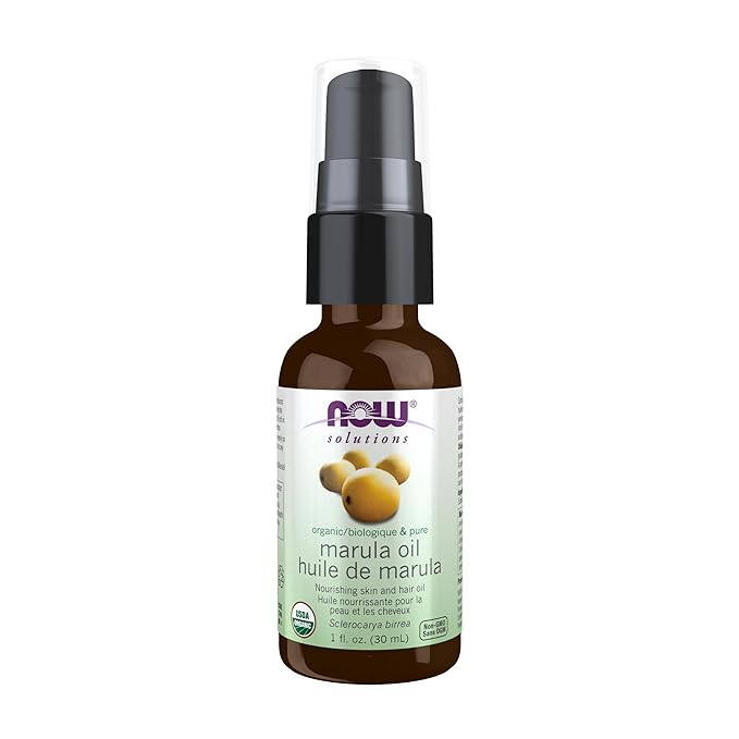 NOW Foods Solutions, Organic Marula Oil, Skin Hydrating and Nourishing, 100% Pure, 1-Ounce