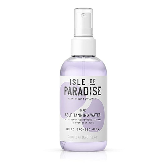 Isle of Paradise Self Tanning Water, Dark (Bronzed Glow) - Color Correcting Self Tan Spray for Bronze Glow, Vegan and Cruelty Free, 6.76 Fl Oz