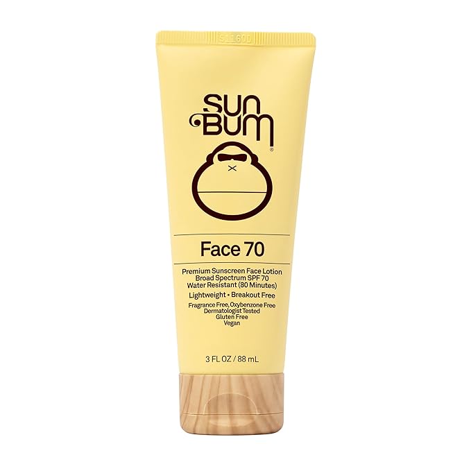 Sun Bum Original SPF 70 Sunscreen Face Lotion | Vegan Fragrance-Free Moisturizing Broad Spectrum UVA/UVB Sunscreen With Vitamin E | 3 Oz