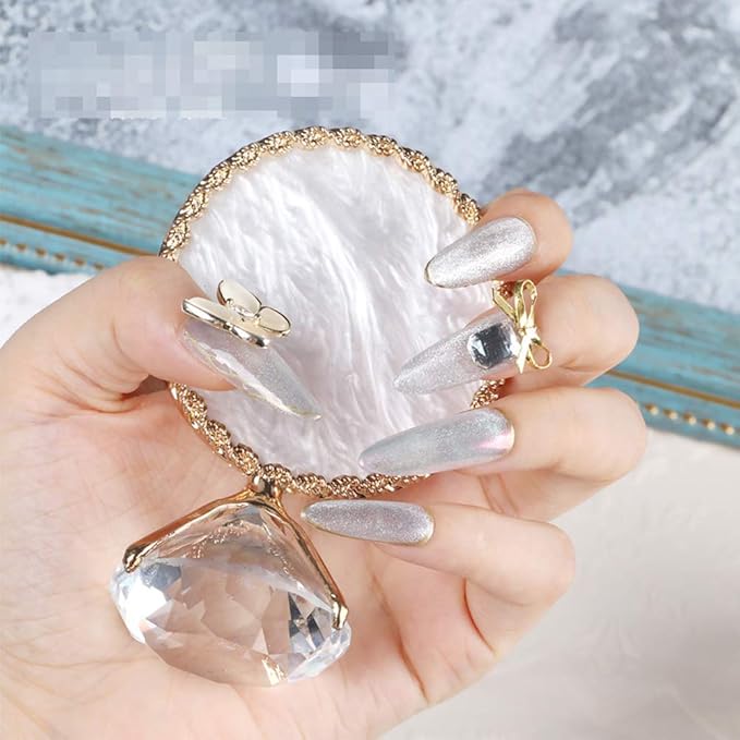 Golden Edge Resin Nail Art Palettes with Diamond