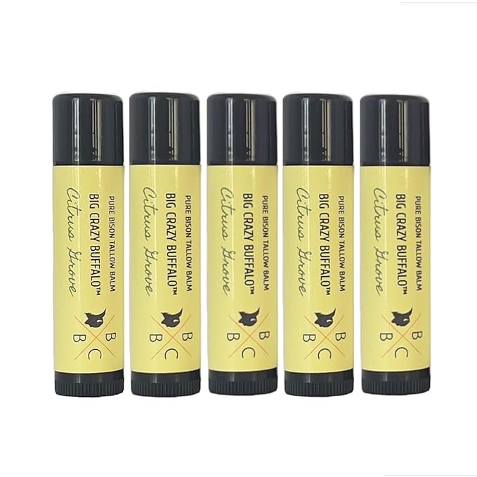 Pure Bison Tallow Lip Balm, Citrus Forming