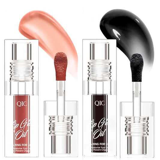Crystal Jelly Moisturizing Lip Oil 2Pcs Hydrating Lip Moisturizing