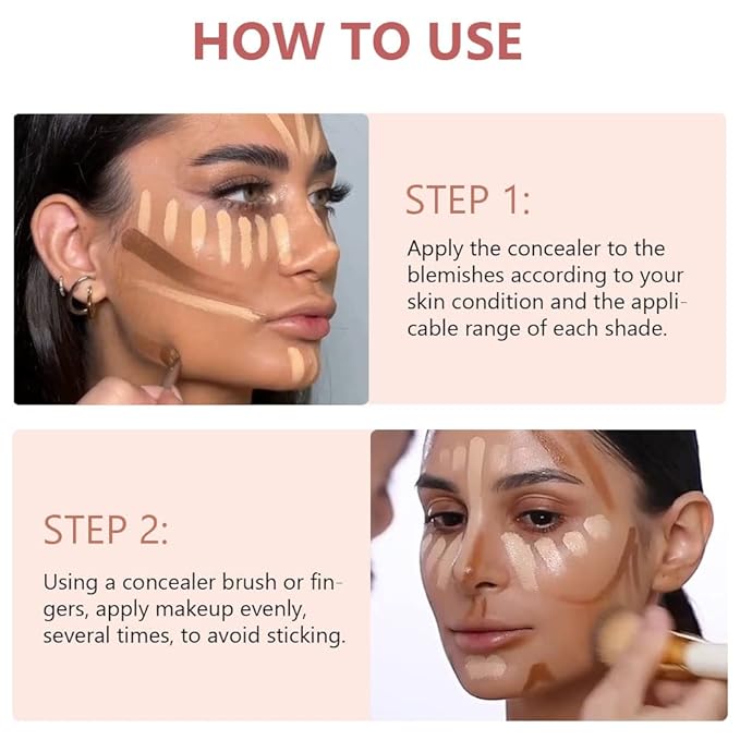 6 Color Correcting Concealer Palette With Concealer Brush,