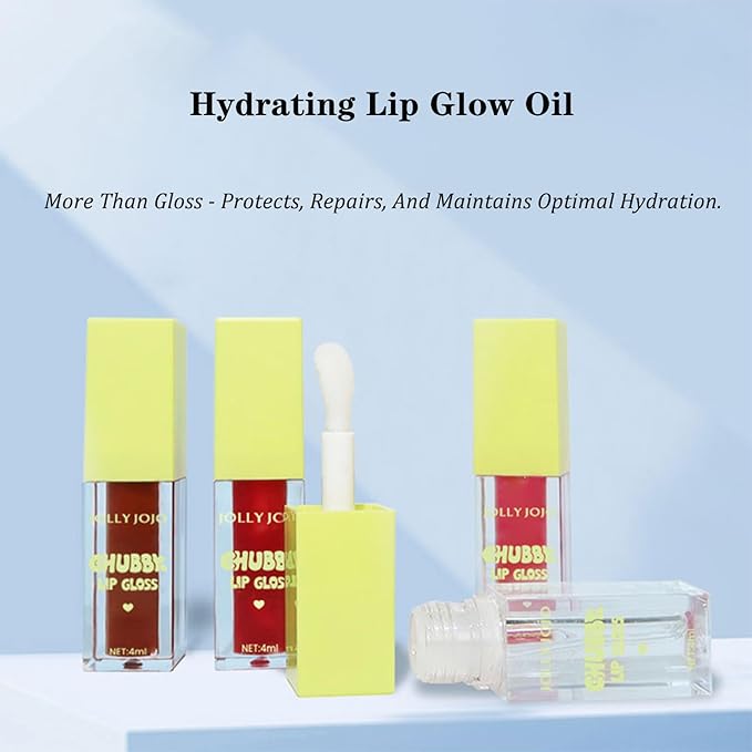 Lip Glow Oil - Transparent Glossy Lip Oil, Hydrating Plumping Lip Oil, Clear Tinted Lip Balm Lip Care Long Lasting Lip Gloss (#1)
