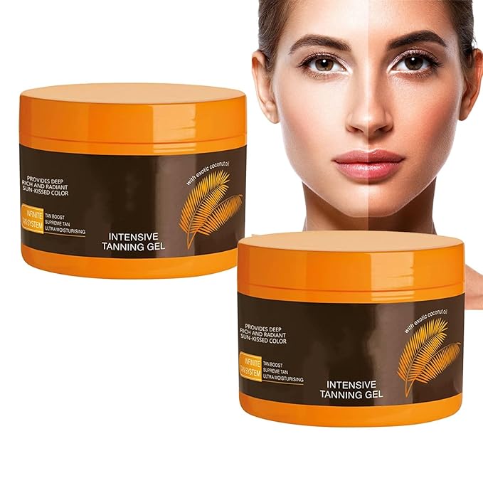 2PCS Luxury Intensive Tanning Gel, Intensive Tanning Luxe Gel, Natural Tanning Accelerator Cream Gel for Natural Tan Skin, Tanning Cream for Sunbeds & Outdoor Sun