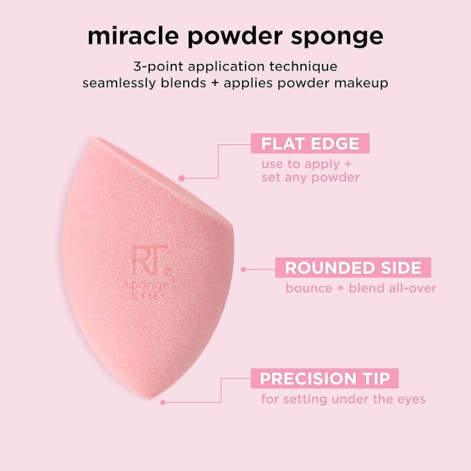 Real Techniques Ultimate Makeup Sponge Trio, Makeup Blending Sponges, For Liquid, Cream, & Powder Products, Powder & Foundation Sponges, Mini Makeup Sponge, Latex-Free Foam, Travel-Friendly, 3 Count