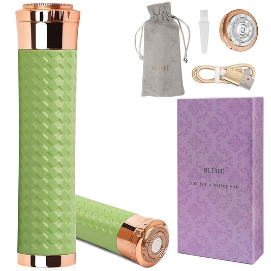 Facial Hair Removal for Women, Rechargeable Hair Removal Device, Painless Face Electric Razor/Shaver for Lip, Arms, Face, Peach Fuzz (Yellow Green)