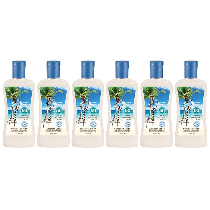 Panama Jack Sunscreen Suntan Lotion - SPF 50, Broad Spectrum UVA/UVB Protection, PABA, Paraben, Gluten & Cruelty Free, 6 FL OZ (Pack of 6)