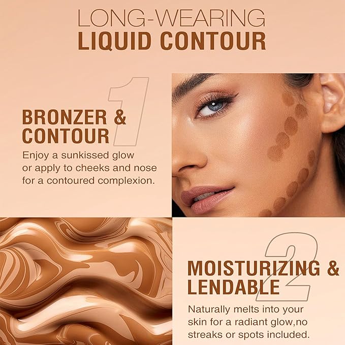 Glow Contour Face Liquid Foundation Bronzer Highlighter Illuminator