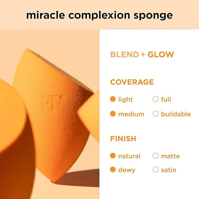 Real Techniques Ultimate Makeup Sponge Trio, Makeup Blending Sponges, For Liquid, Cream, & Powder Products, Powder & Foundation Sponges, Mini Makeup Sponge, Latex-Free Foam, Travel-Friendly, 3 Count