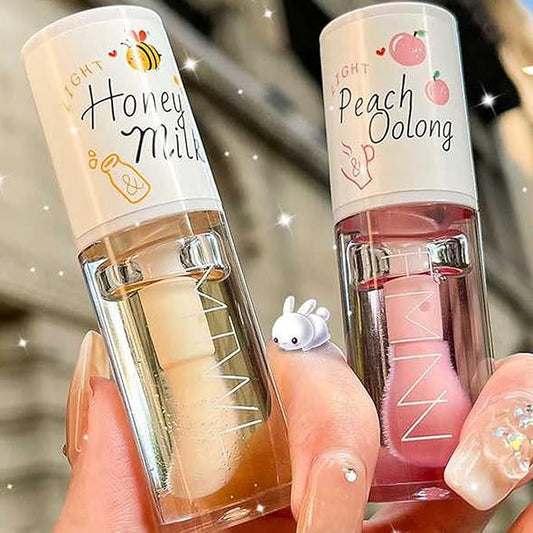 Crystal Jelly Moisturizing Lip Oil 2Pcs Hydrating Lip Moisturizing