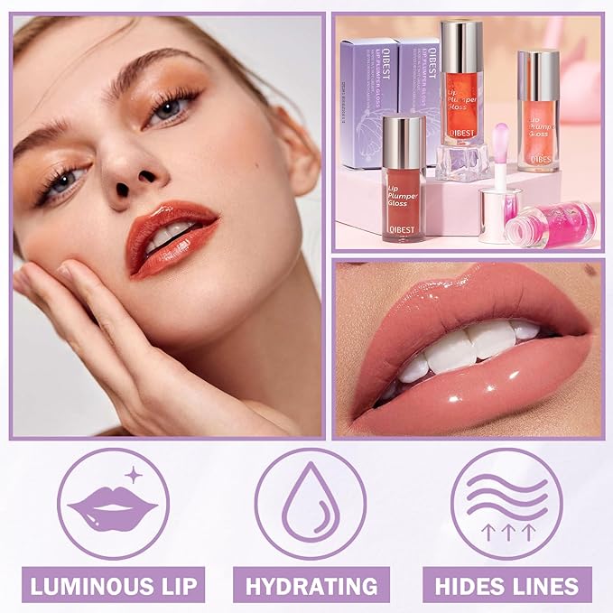Korean Clear Lip Oil Tinted Lip Plumper Gloss for Women Big Brush Head Hydrating Lip Glow Oil for Lip Care and Dry Lips - 05 Smoke Gray Pink