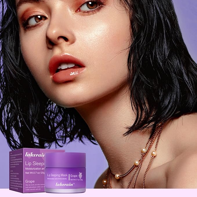 Lip Sleeping Mask,Moisturizing Lip Mask 0.7oz(04-Grape)
