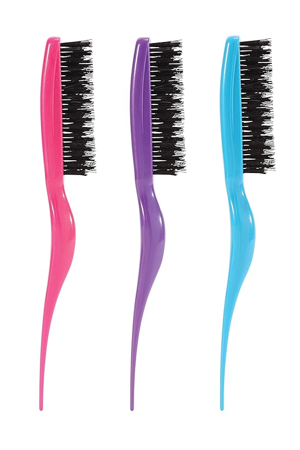 Cricket Amped Up Teasing Hair Brush - Adds Major Volume and Shine, Heat Resistant, Ideal for Slick Back, Updos & Detangling All Hair Types, with Ergonomic Handle and Sectioning Tip, Fuchsia