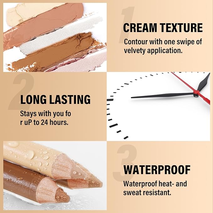 2 in 1 Cream Bronzer and Highlighter Stick,Cream