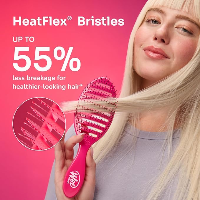 Wet Brush Speed Dry Hair Brush, Black, Vented Design & Soft HeatFlex Bristles, Blow Dry Safe, Ergonomic Handle Manages Tangles & Uncontrollable Strands, Pain-Free Hair Accessories