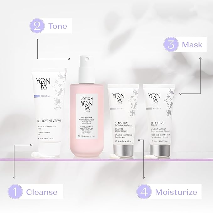 Yon-Ka Nettoyant Creme (100ml) Cleansing Makeup Remover Cream, Remove Impurities with Calming Peppermint and Plant Glycerin, Sensitive to Acne Prone Skin, Paraben-Free