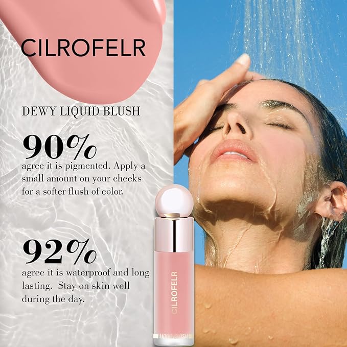 Cilrofelr Dewy Liquid Blush, Soft Cream Liquid Blush Nude Peach)