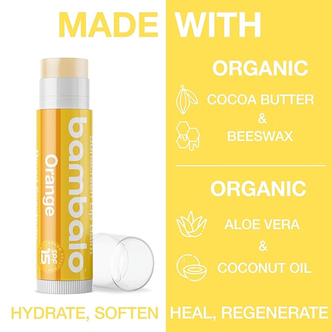 4-Pack Orange SPF 15 Lip Balm Moisturizing,