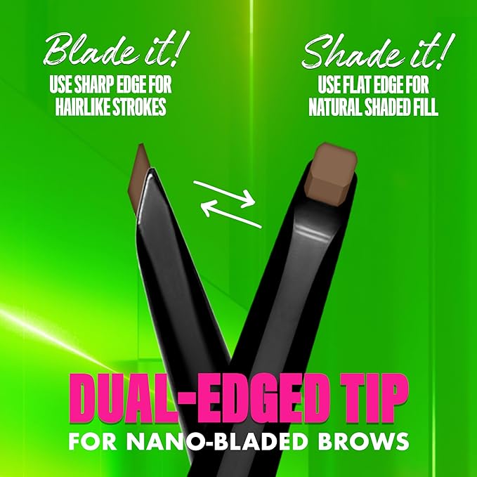 NYX PROFESSIONAL MAKEUP Blade & Shade Brow Pencil, Nano Mechanical Eyebrow Pencil, Up to 16HR Make Up Wear - Ash Brown