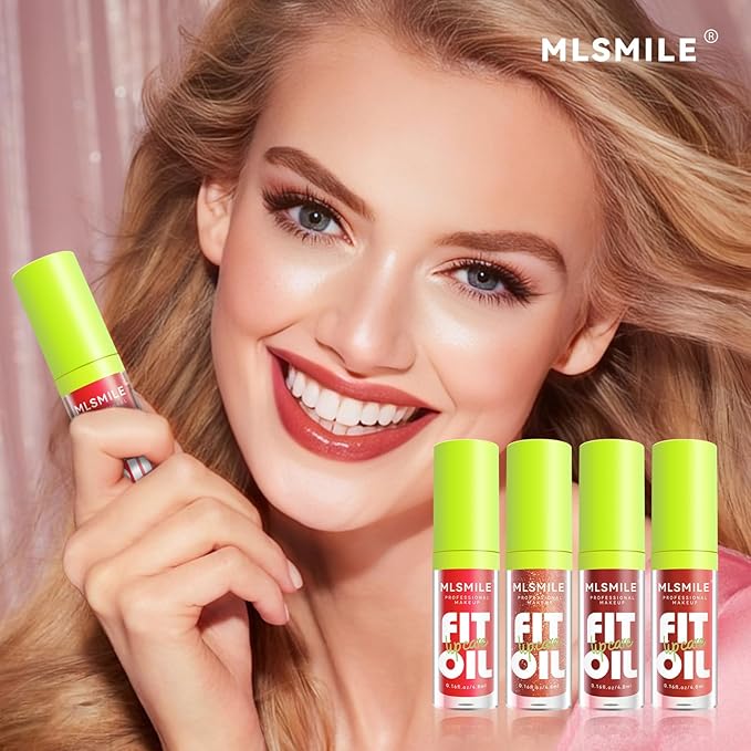 4 Colors Lip Oil Lip Glaze, Big Brush Lip