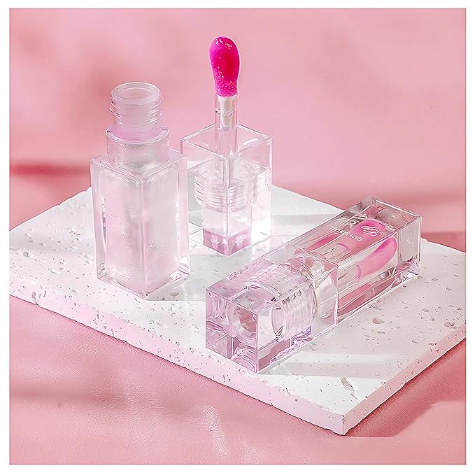Color Changing Lip Oil,Clear to Pink Magic Big Lip