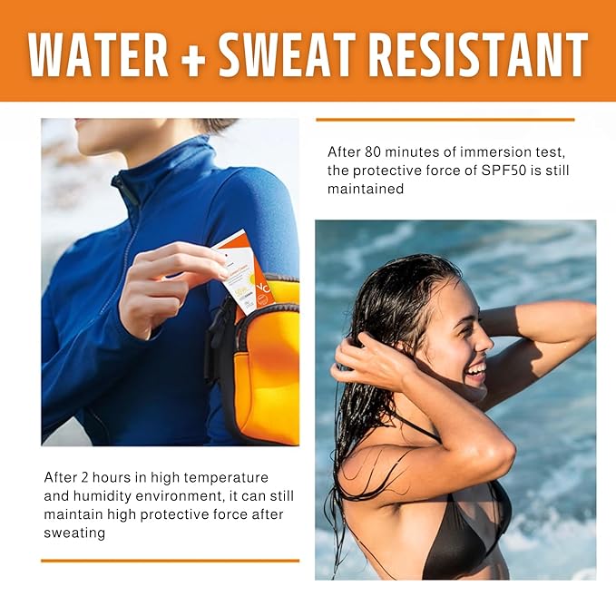 Vitamin C Sunscreen for Body and Face, Body Sunscreen SPF 50 Face Moisturiser with Niacinamide, Moisturizing Face Sunscreen Strong Protection, Sunscreen Body Lotion Water + Sweat Resistan