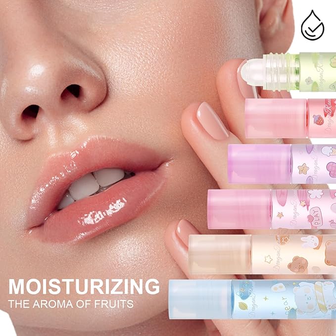 6 Pcs Roll On Lip Oil,Plumping Lip Oil Oil,Plumping