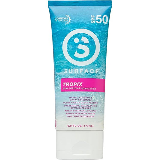 Surface TROPIX Sheer Touch Sunscreen Lotion-Oxybenzone, Octinoxate & Octisalate FREE - Hawaii 104 Reef Act Compliant – Water Resistant UVA/UVB Protection - 6oz - SPF 50-1 Count