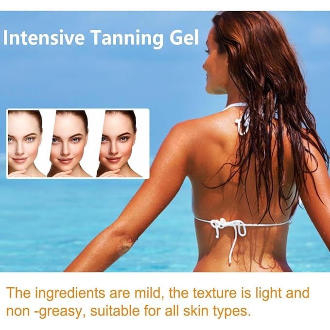 2PCS Luxury Intensive Tanning Gel, Intensive Tanning Luxe Gel, Natural Tanning Accelerator Cream Gel for Natural Tan Skin, Tanning Cream for Sunbeds & Outdoor Sun