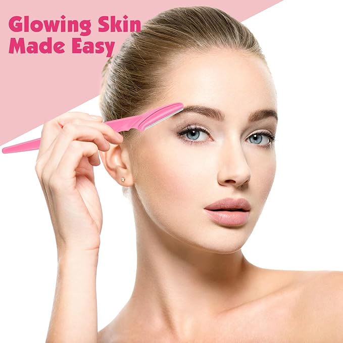 100 Pcs Eyebrow and Face Razors for Women and Men, Multi-Color Hair Trimmers with Protective Covers, Safe and Newbie-Friendly