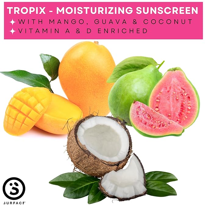 Surface TROPIX Sheer Touch Sunscreen Lotion-Oxybenzone, Octinoxate & Octisalate FREE - Hawaii 104 Reef Act Compliant – Water Resistant UVA/UVB Protection - 6oz - SPF 50-1 Count