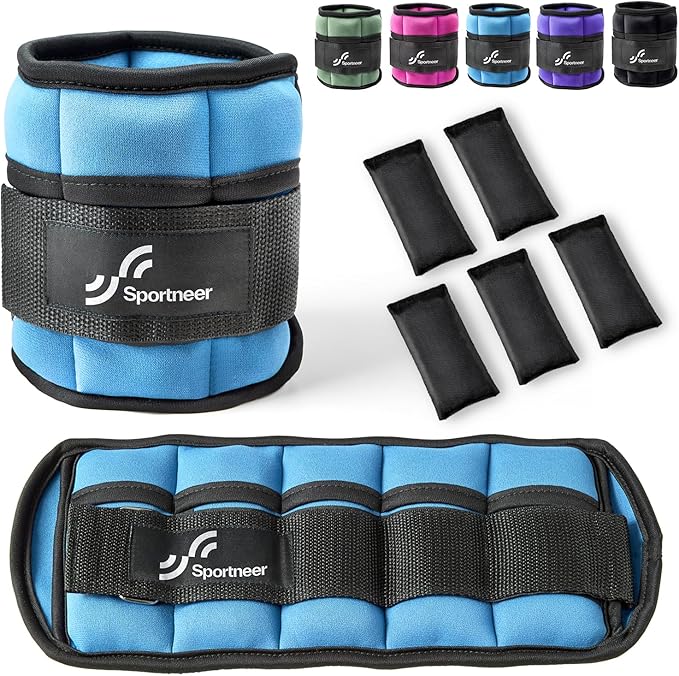 Sportneer Adjustable Ankle Weights for Women and Men 1 Pair 2 3 3 4 4 6 6 7 7 LBS