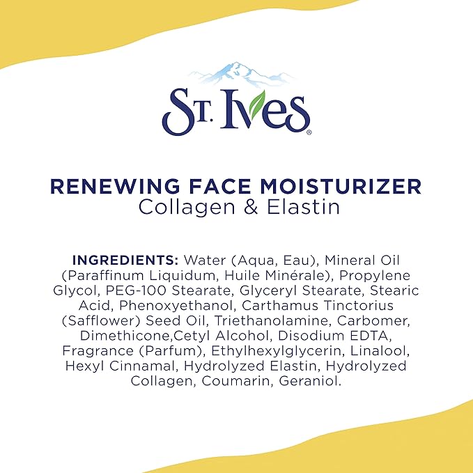 St. Ives Face Moisturizer Cream, Collagen and Elastin, Renewing Facial Moisturizer for Women, Paraben Free, Dermatologist Tested Daily Moisturizing for Dry Skin Cruelty Free, 10 oz (Pack of 2)