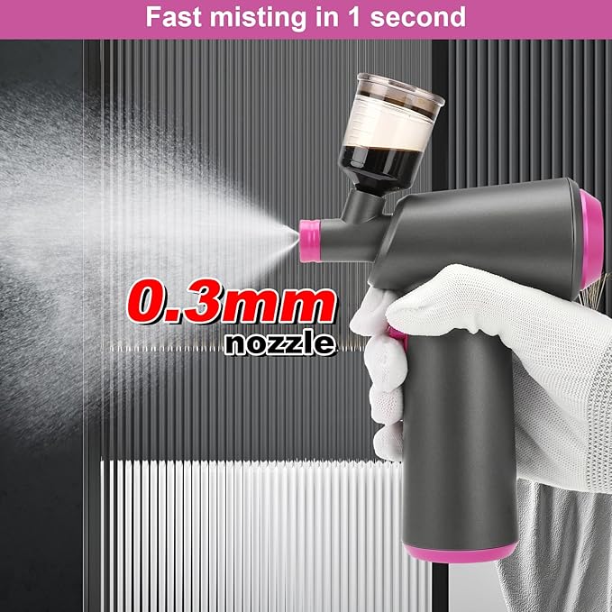 Spray Tan Machine, Portable Spray Tanning Gun Machine with Brushless Motor, Rechargeable HVLP Airbrush Spray with 100ml Cup for Beach Tan, Mobile Tan, Self Tan, Outdoor Tan, Home Tan, Salon