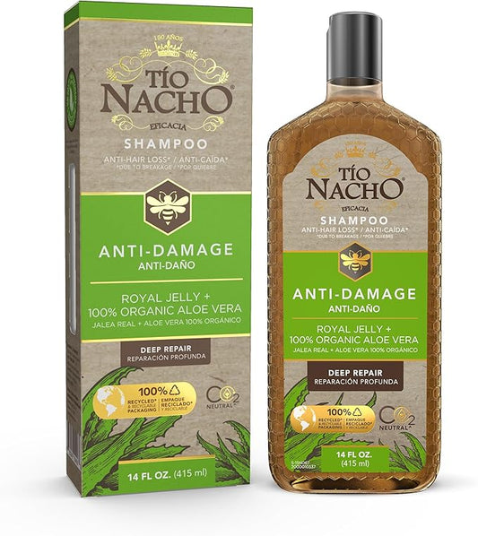 Tio Nacho Aloe Vera Deep Repair Shampoo: Organic Aloe Vera and Royal Jelly for Hair Repair and Protection, Enriched with Vegetable Keratin for Strength and Shine, Paraben, Salt, Silicone-Free - 14 Oz