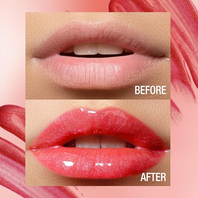 Glow Lip Oil Gloss +Lips Brush, High Pigmented Lip