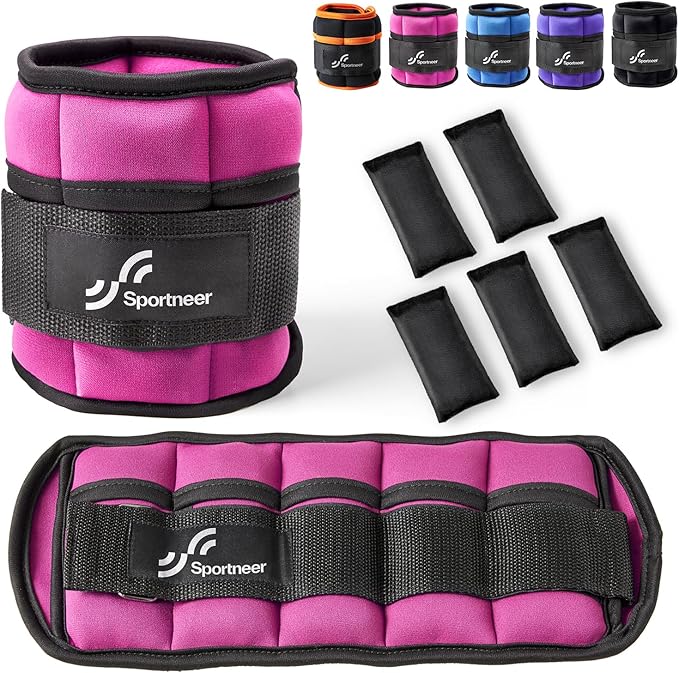 Sportneer Adjustable Ankle Weights for Women and Men 1 Pair 2 3 3 4 4 6 6 7 7 LBS