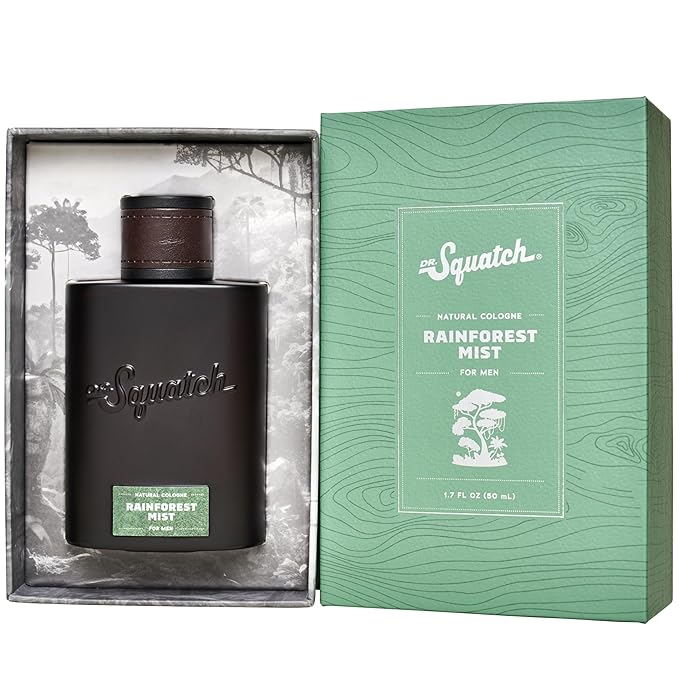 Dr. Squatch Natural Cologne for Men - Scent-Lock Technology and Sustainably-Sourced Ingredients - Rainforest Mist Cologne (1.7 fl oz)