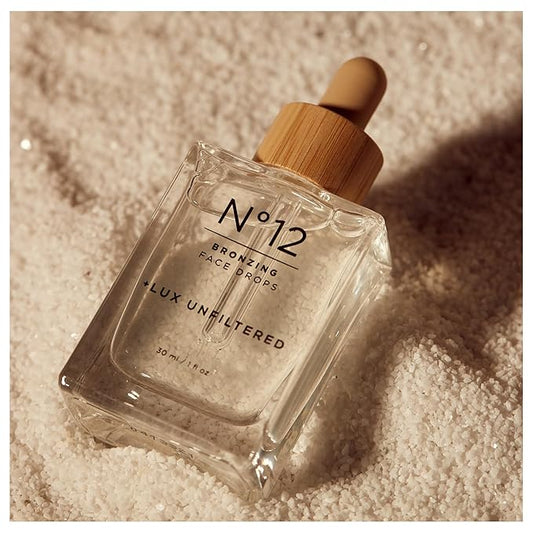 '+ Lux Unfiltered N°12 Bronzing Face Drops in Fragrance Free, Self Tanning Face Drops, Hyaluronic Acid, Vitamin E, Passionfruit Oil, Gluten Free, Cruelty Free + Vegan Free Self Tanner