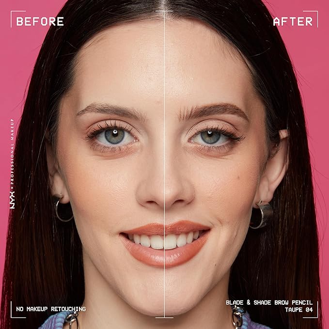 NYX PROFESSIONAL MAKEUP Blade & Shade Brow Pencil, Nano Mechanical Eyebrow Pencil, Up to 16HR Make Up Wear - Taupe