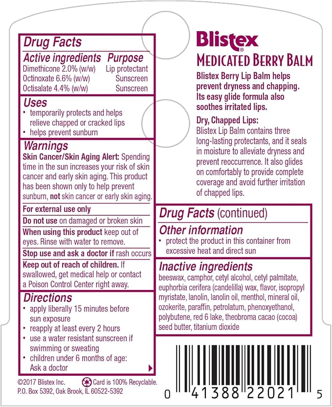 Blistex Medicated Lip Balm, Spf 15,