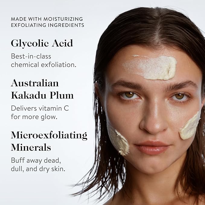 goop Beauty Microderm Face Exfoliator | At-Home Microdermabrasion with Glycolic Acid & Exfoliating Minerals | Smooths Skin Texture | Clean Face Scrub | Silicone & Paraben Free | 1.7 fl oz
