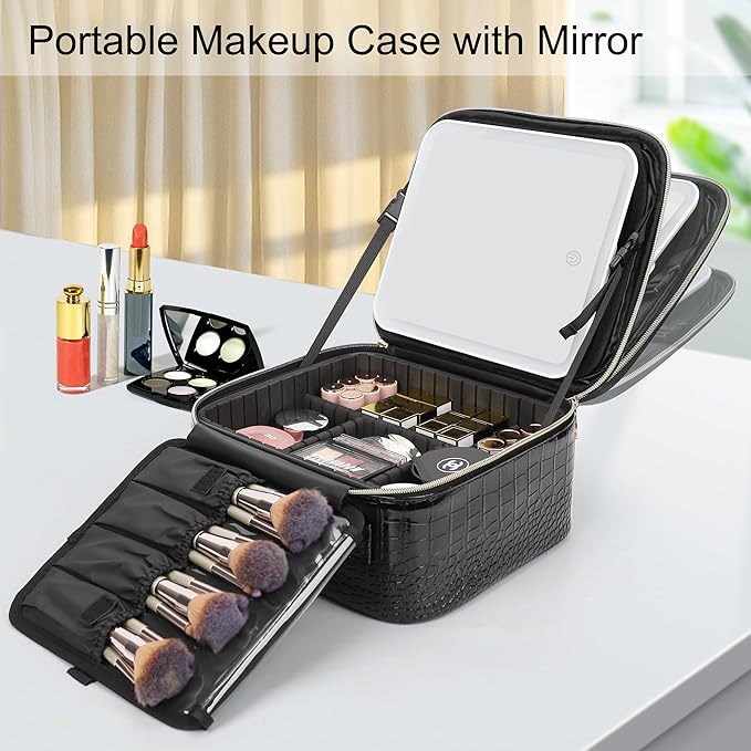 Relavel makeup train case with